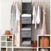 Household Essentials Set of 2 Wide Hanging Shelf Drawers Graphite Linen: Closet Organizer & Universal Storage Solution - 2 of 4