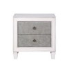 Royal Hampton Nightstand with 2 Drawers and Diamond Handle, Gray - 2 of 4