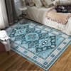Washable Vintage Indoor Soft Non Slip Distressed Floral Print Area Rug for Bedroom Living Room - 4 of 4