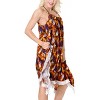 HAPPY BAY Women's Beachwear Swimsuit Coverups for Women Summer Swim Beach Cover Ups for Swimwear Women Flowy Sleeveless Dress 16-18 Orange Abstract - 2 of 4