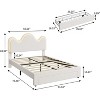Full Platform Bed for Kids, Adjustable Boucle Headboard, Storage Drawer, Lamb Fleece Upholstery, Wooden Slats, No Box Spring, Pink - 2 of 4