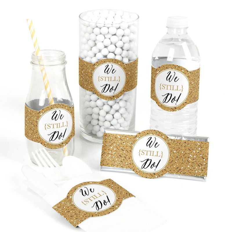 Big Dot of Happiness We Still Do - 50th Wedding Anniversary - DIY Party Supplies - Wedding Anniversary Party DIY Wrapper Favors & Decor - Set of 15, 1 of 5