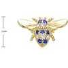 Guili Wasp Sterling Silver 14K Yellow Gold Plated with Emerald or Sapphire Cubic Zirconia Pave Stud Earrings for a Bold and Stylish Statement Look - 3 of 4