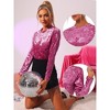 INSPIRE CHIC Women's Casual Vintage Velvet Crew Neck Long Sleeve T-shirts - 2 of 4