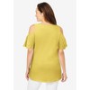 Woman Within Plus Size Eyelet Cold-Shoulder Tunic - 3 of 4