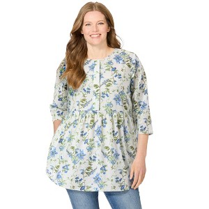 Woman Within Plus Size Empire Seam Dolman Blouse - 1 of 2