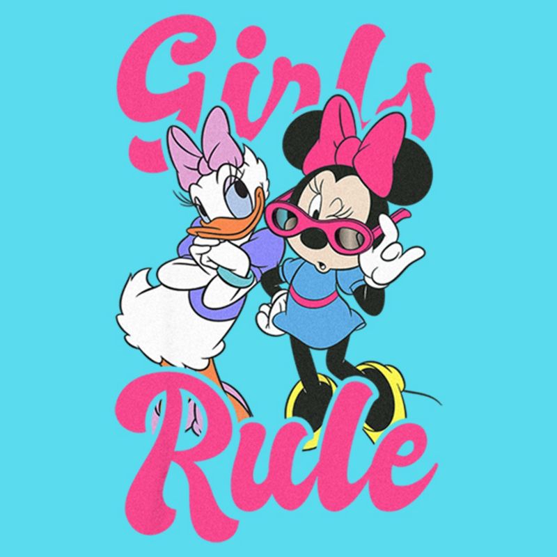 Girl's Mickey & Friends Retro Daisy and Minnie Girls Rule T-Shirt, 2 of 4