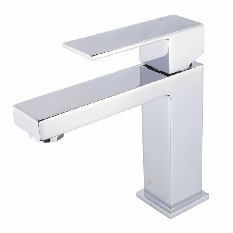 Fine Fixtures Modern Square Single Hole Bathroom Sink Faucet with Pop-up Drain and Strainer Basket, 3 of 14