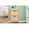 Rattan Slim Shoe Cabinet With 2 Flip Drawers & Adjustable Shelf, Tall Shoe Storage Organizer with Metal Legs,   for Entryway, Entrance, Hallway - 2 of 4
