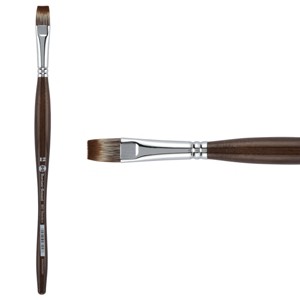 Borciani e Bonazzi Unico Synthetic Mongoose Artist Paint Brush - Series 801 Flat - Size #12 - Watercolors, Oil & Acrylic Paint - Handcrafted in Italy, - 1 of 4