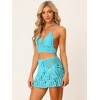Allegra K Women's Summer Beach Hollow Out Crochet Knit Cami Top Mini Skirt Bikini Sets 2 Pcs - 2 of 4