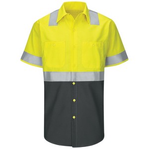 Red Kap Men's High Visibility Short Sleeve Color Block Ripstop Work Shirt - Type R, Class 2 - 1 of 1
