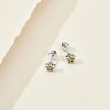 Girls' CZ Bezel Star Screw Back Sterling Silver Earrings - In Season Jewelry - 4 of 4