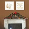 2- Piece Vignette Golden Merry Christmas White Framed Wall Art for Living Room, Bedroom Wall Art Print for Home Decor by Mollie B - 3 of 4