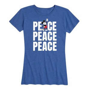 Women's - Disney - Mickey Peace Short Sleeve Graphic T-Shirt - 1 of 4