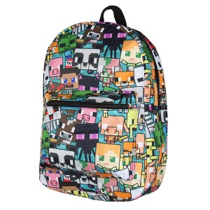 Minecraft Backpack Multi Character Chibi Video Game School Travel Laptop Backpack - 1 of 4