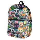 Minecraft Backpack Multi Character Chibi Video Game School Travel Laptop Backpack Multicoloured