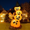 Tangkula 7 FT Halloween Inflatable Pumpkin Combo Blow up Pumpkins w/ Witch's Hat with Build-in LED Lights & Blower - 2 of 4