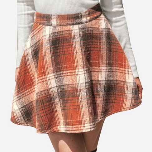 High waisted 2024 plaid mini skirt