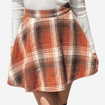 Women's High Waist Plaid Mini Skirt - Cupshe