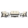 Outdoor Loveseat, Sofa Chair With Cushion, Armrests, Stainless Steel Hardware, Wood Grain Garden Sofa,abstract,gray,53.94in,4.50ft - 3 of 4
