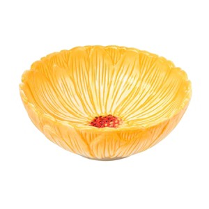 Godinger Silver 20oz Poppy Flower Cereal Bowl Yellow: Dolomite, Floral Pattern, Round, Hand Wash, 6.5" Diameter, 1 Piece - 1 of 2