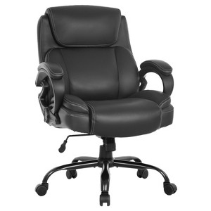 FDW Big and Tall Office Chair for Maximum Comfort 400lbs Wide Seat Ergonomic Computer Chair Heavy Duty Construction, Black - 1 of 4