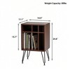 MAYEERTY Black Walnut Record Player Stand - With Metal Legs, Vinyl Cabinet for Living Room - 4 of 4