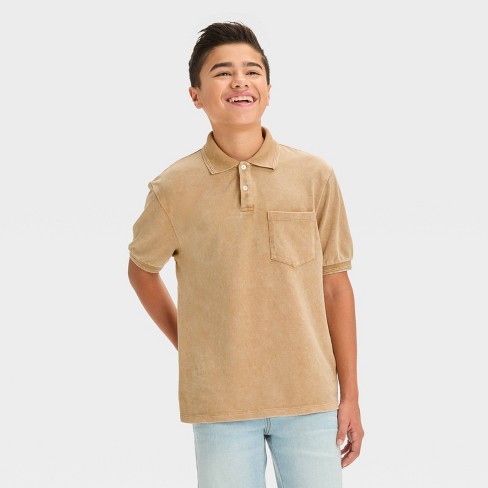 Boys brown polo shirt best sale