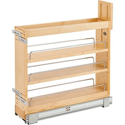 Rev-a-shelf 11 Pull Out Storage Organizer For Base Kitchen/ Bathroom  Cabinets, Spice Rack/ Pantry Shelves With Soft Close Slides, Wood,  448-bddsc-11c : Target