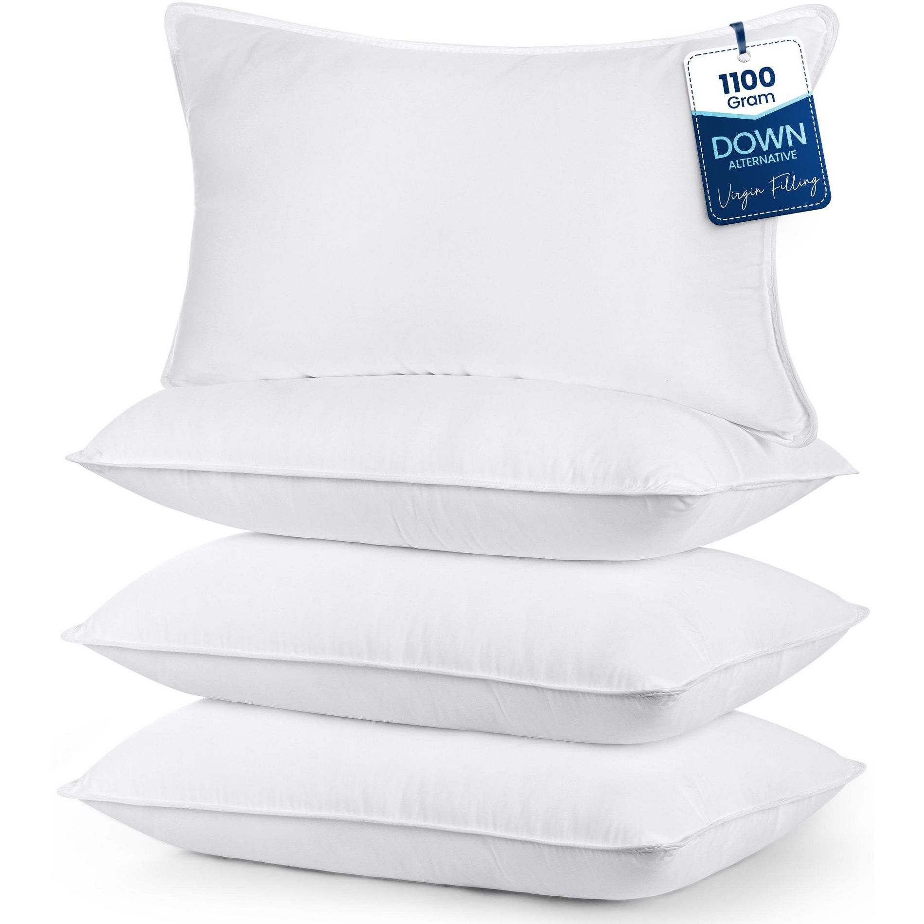 Utopia Bedding Queen Size Bed Pillows Set of 4 (White), Hotel Quality Pillows for Sleeping