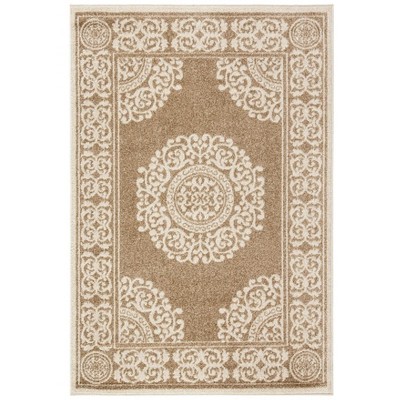 Amherst AMT488 Power Loomed Area Rug  - Wheat - 4'x6' - Safavieh.
