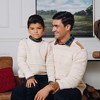 Hope & Henry Boys' Organic Crew Neck Cable Sweater with Suede Detail, Kids - 3 of 4