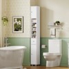 USIKEY Narrow Bathroom Storage Cabinet with Adjustable Shelves & Drawer, 71" H Tall Bathroom Cabinet, Slim Storage Cabinet for Small Spaces, White - 2 of 4