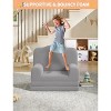 Kids Couch, 2-in-1 Comfy Toddler Couch Fold Out, Convertible Sofa to Lounger Foam Kids Chair, Crown Design Children's Reading Chair - 4 of 4