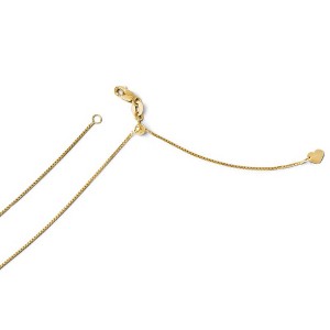 Black Bow Jewelry 0.8mm 14k Yellow Gold Adjustable Box Chain Necklace - 1 of 4