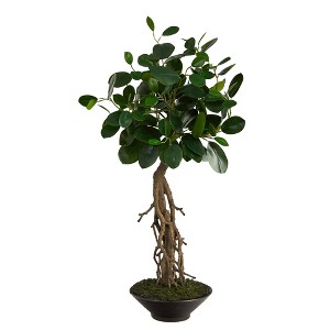 Nearly Natural 2-ft Ficus Bonsai Artificial Tree in Decorative Planter - 1 of 4