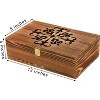 Wooden Tea Bag Storage Box with Carved Lid, 8-Compartment Tea Chest Organizer Spice Packets Container f - 2 of 4