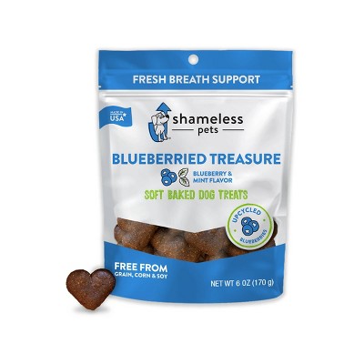 Shameless Pets Blueberry Treasure Flavor Soft Baked Chewy Dog Treats - 6oz