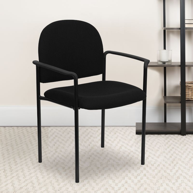 Emma and Oliver Comfort Stackable Steel Side Reception Chair with Arms, 3 of 13