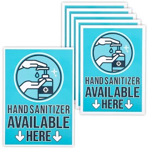 Stockroom Plus 6-Pack Hand Cleaner Available Here Signs, Self-Adhesive Vinyl Sticker, Blue, 5x7 inches - 1 of 4