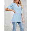Coolmee Women Summer Eyelet Blouses Business Casual V Neck Short Sleeve Shirts Hollow Out Cute Lace Tops - 4 of 4