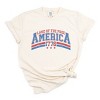 Simply Sage Market Women's Land Of The Free America Curved Short Sleeve Garment Dyed Tee - 2 of 4