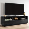 TV Stand with Drawers and Shelves, 63" Entertainment Center , Louver Design, Solid Wood Fronts, for Living Room, Media Console Cabinet - 3 of 4