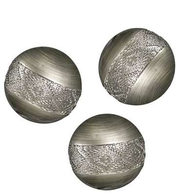 Creative Scents Dublin Set of 3 Decorative Balls for Bowls and Vases, 3” Decorative Orbs, Premium Home Decor Vase Filler, Spheres for Coffee Table Decor, Dining/Living Room