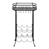 vidaXL Wine Rack with Glass Holder for 9 Bottles Metal - 3 of 4