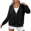 ZEAGOO Women's Lightweight Hoodies Full Zip Up Oversized Sweatshirts with Pockets Long Sleeve Thin Fall Casual Drawstring Hooded Jackets - 3 of 4