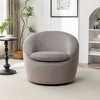 31'' Teddy Fabric Barrel Swivel Accent Chair with Metal Base, Plush Cushion and Rounded Back for Living Room - 3 of 4