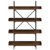 vidaXL 4-Tier Brown Oak Bookcase - Engineered Wood and Metal Frame, Industrial Style, Ample Storage Space for Books and Decor - 4 of 4