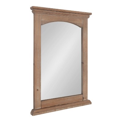 20" x 29" Helcomb Wood Framed Decorative Wall Mirror Rustic Brown - Kate & Laurel All Things Decor